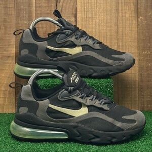 Nike BQ0103-008 Air Max 270 React Black Grey Green Kid's SZ 5y